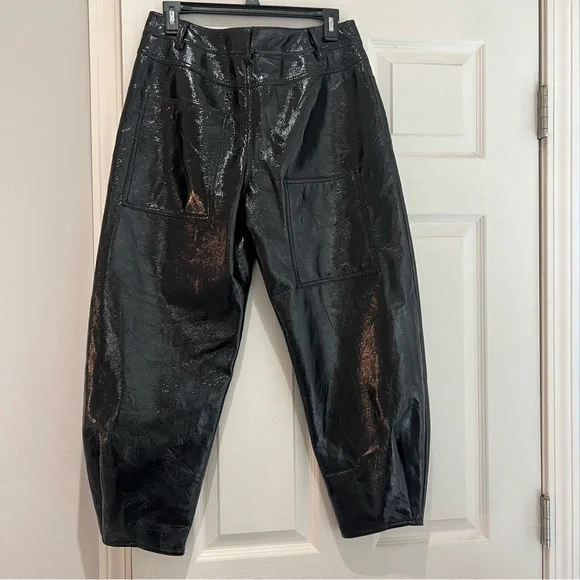 Tibi Faux Patent Leather Sculpted Pant